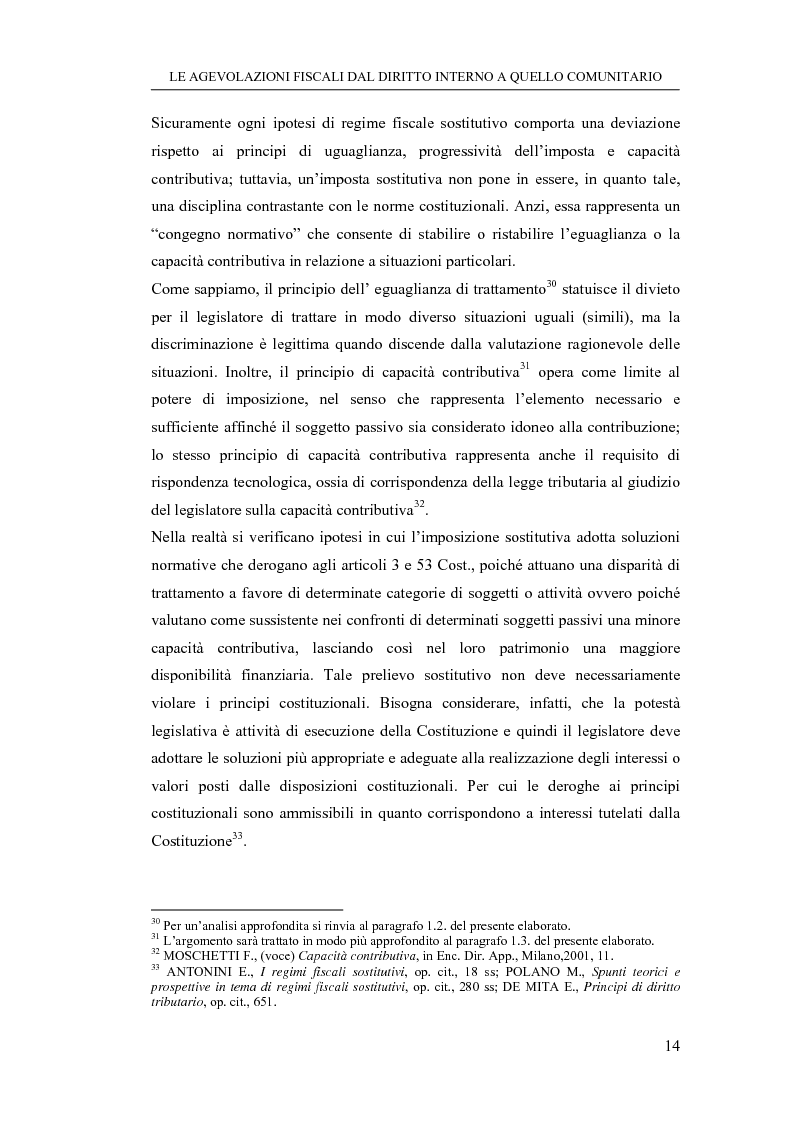 Anteprima della tesi: Le agevolazioni fiscali dal diritto interno a quello comunitario. Il caso degli spin off accademici, Pagina 14