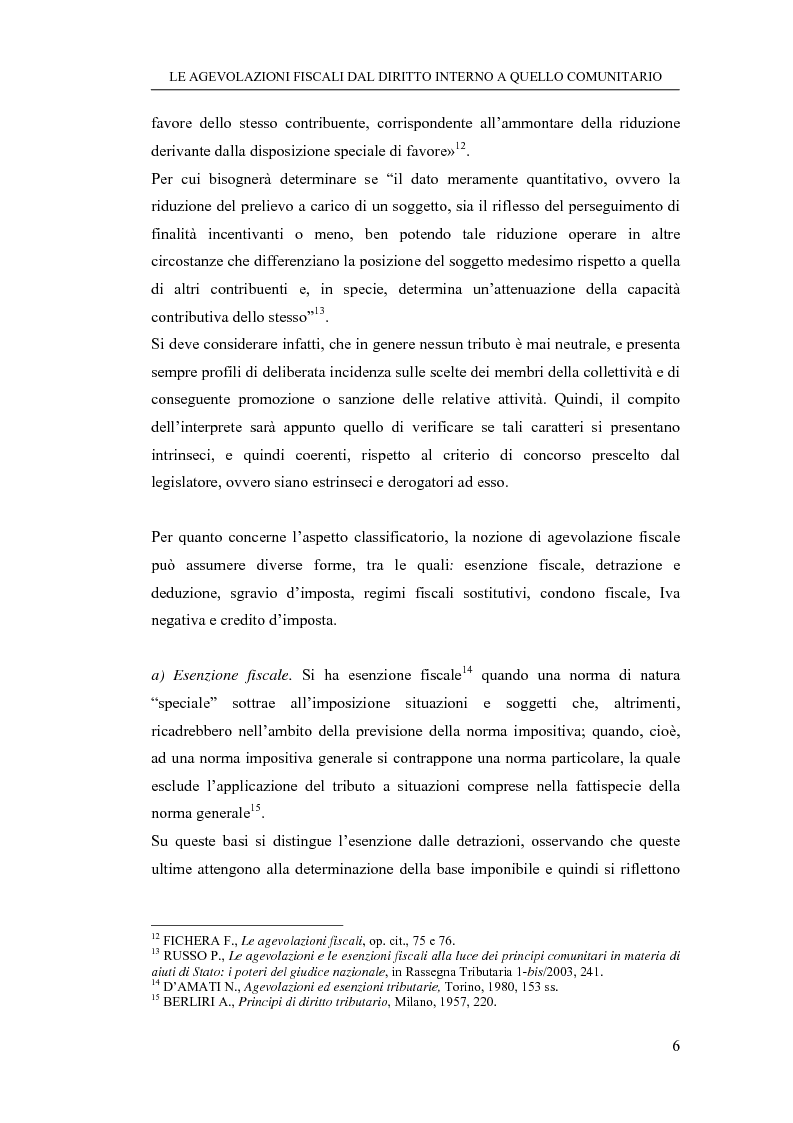 Anteprima della tesi: Le agevolazioni fiscali dal diritto interno a quello comunitario. Il caso degli spin off accademici, Pagina 6