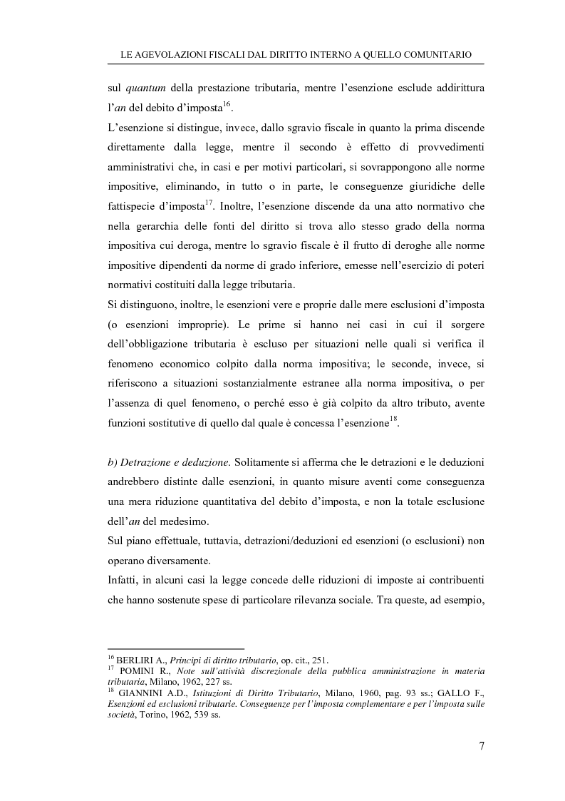 Anteprima della tesi: Le agevolazioni fiscali dal diritto interno a quello comunitario. Il caso degli spin off accademici, Pagina 7