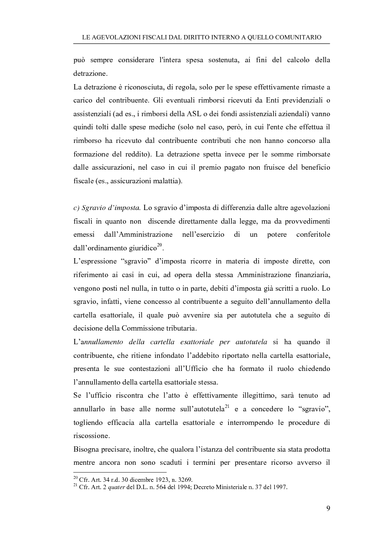 Anteprima della tesi: Le agevolazioni fiscali dal diritto interno a quello comunitario. Il caso degli spin off accademici, Pagina 9