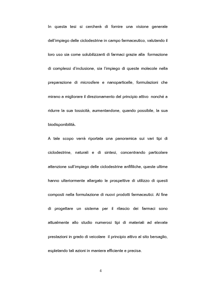 Anteprima della tesi: Impiego delle ciclodestrine in campo farmaceutico: applicazioni attuali e prospettive future, Pagina 2