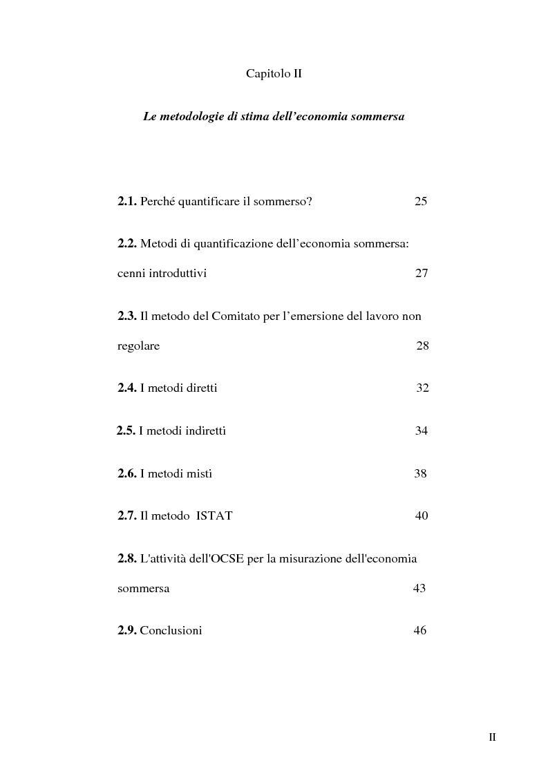 Anteprima della tesi: Dimensioni e caratteristiche dell'economia sommersa, Pagina 2
