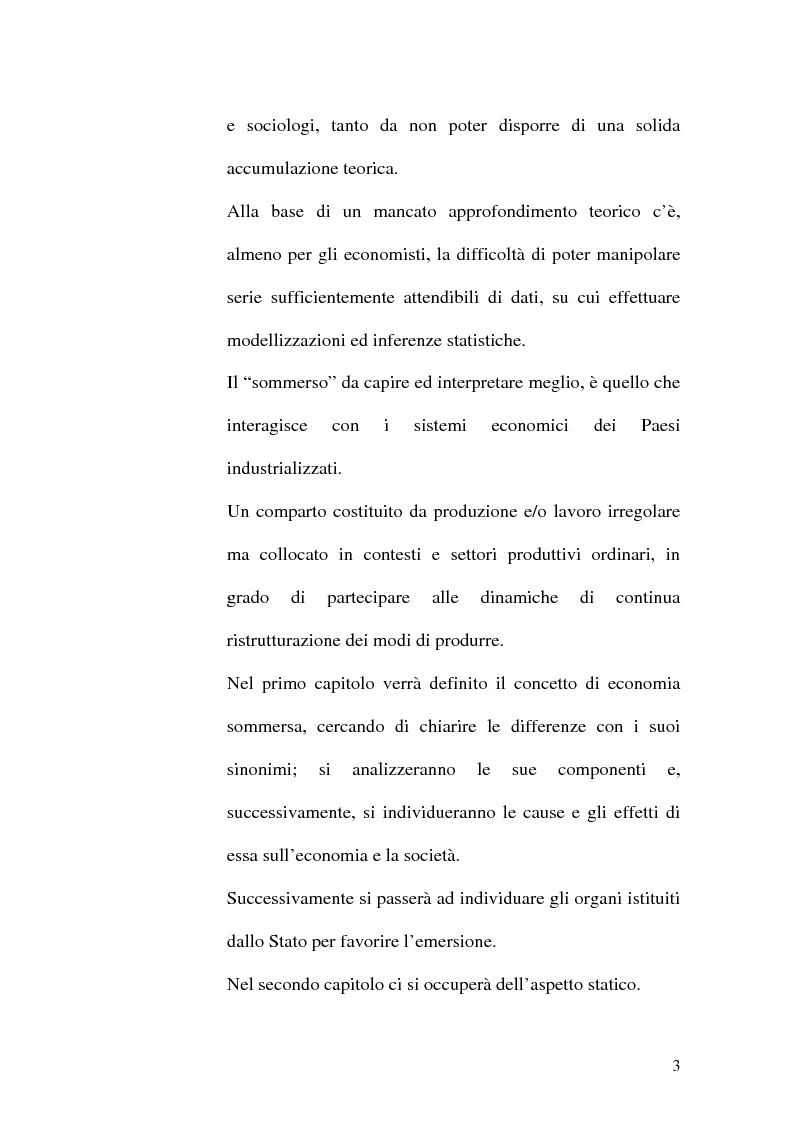 Anteprima della tesi: Dimensioni e caratteristiche dell'economia sommersa, Pagina 6