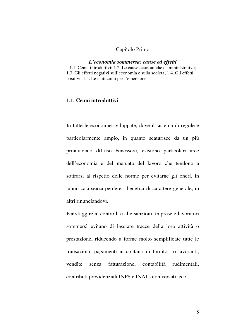 Anteprima della tesi: Dimensioni e caratteristiche dell'economia sommersa, Pagina 8
