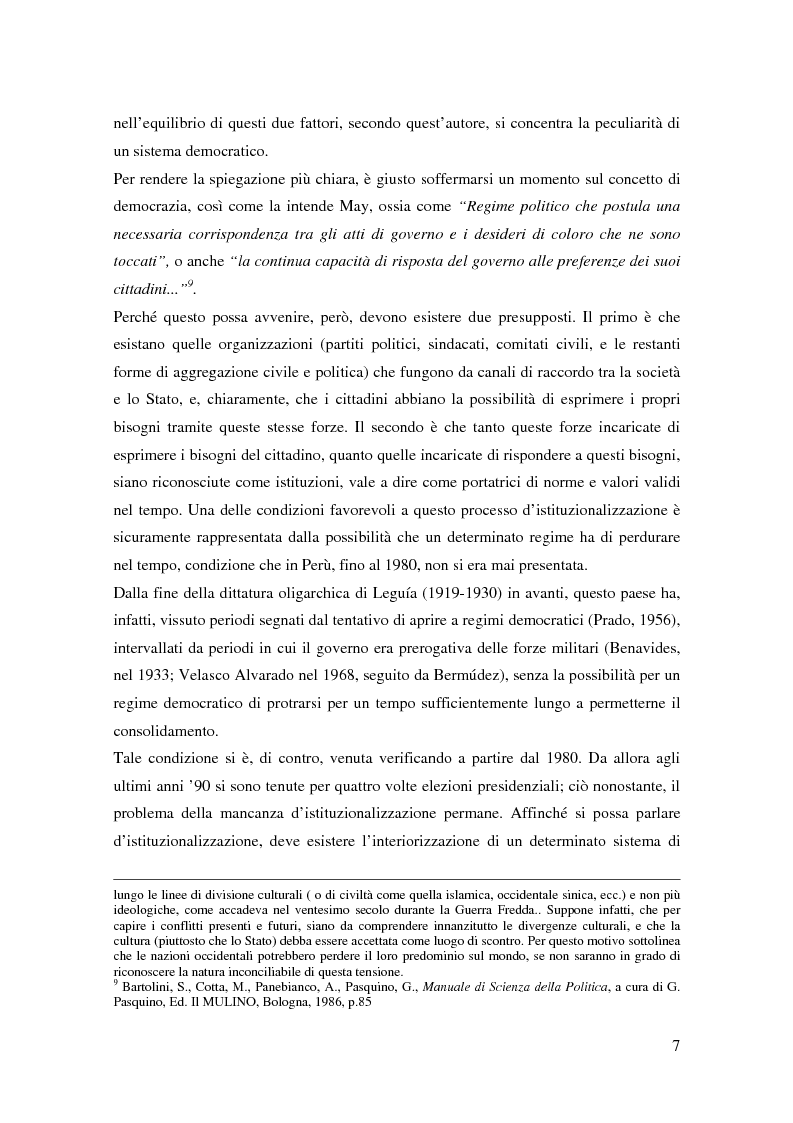 Anteprima della tesi: Processo a Fujimori. Dieci anni di dittatura, corruzione e violazione dei diritti umani., Pagina 5