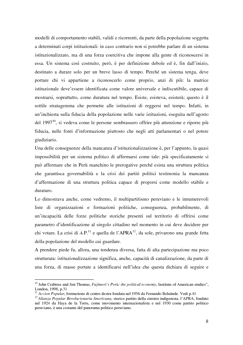 Anteprima della tesi: Processo a Fujimori. Dieci anni di dittatura, corruzione e violazione dei diritti umani., Pagina 6