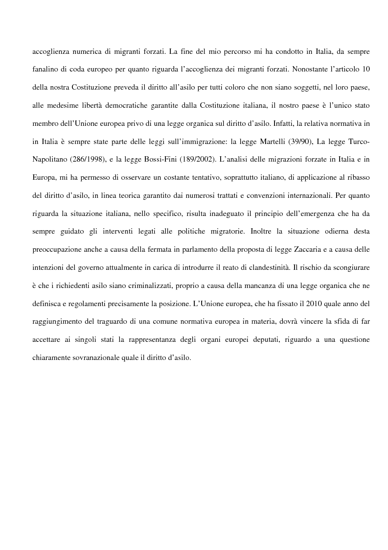 Anteprima della tesi: Sociologia delle migrazioni forzate e del diritto d'asilo in Italia e nell'Unione europea, Pagina 2