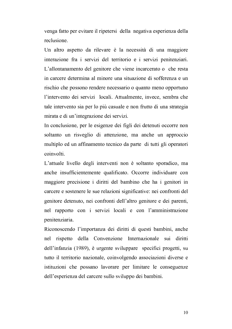 Anteprima della tesi: Lo sviluppo del bambino che vive con la madre detenuta, Pagina 7