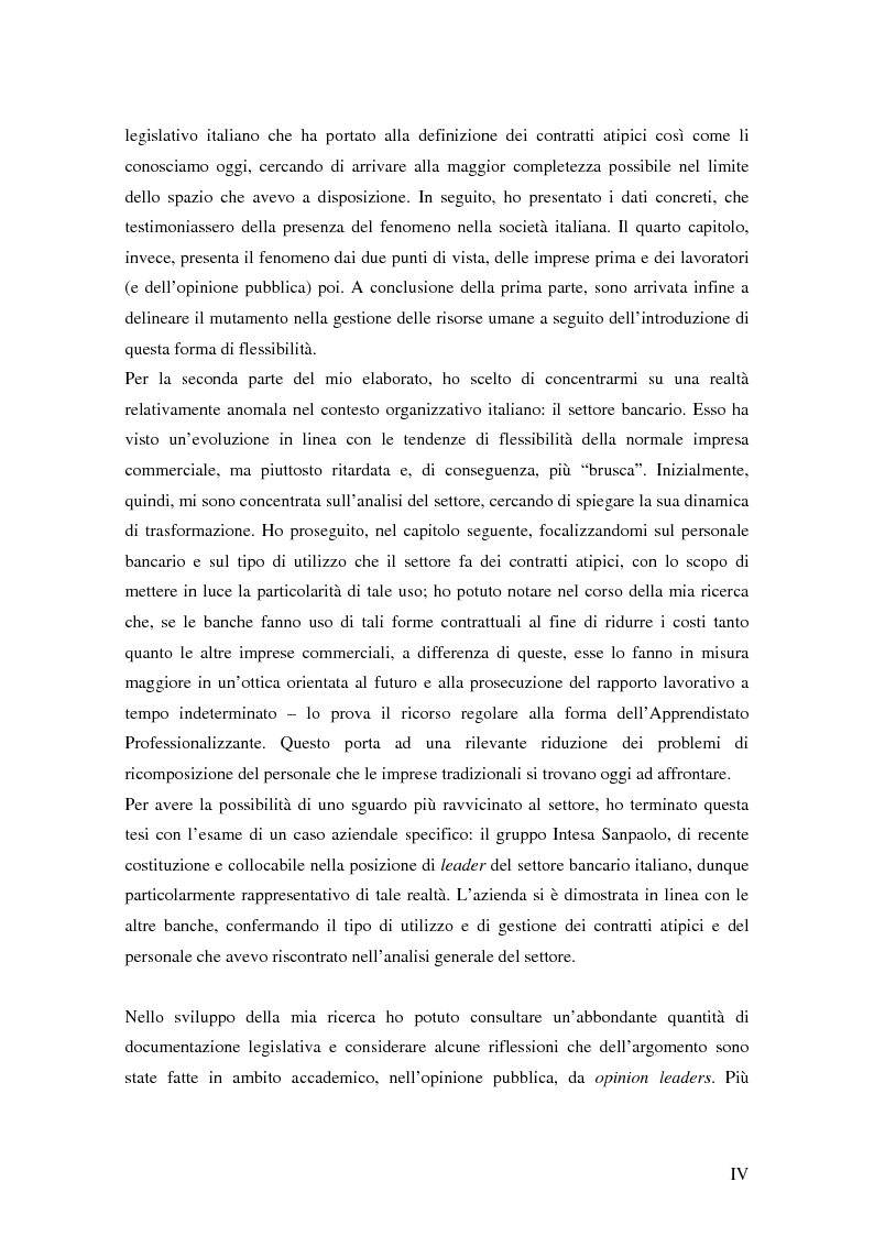 Anteprima della tesi: Verso il lavoro flessibile. I nuovi rapporti lavorativi nel settore bancario italiano., Pagina 2