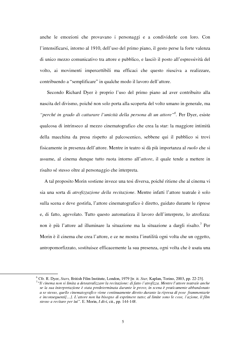 Anteprima della tesi: Forme di divismo nel cinema: gli attori, le star, il pubblico, Pagina 5