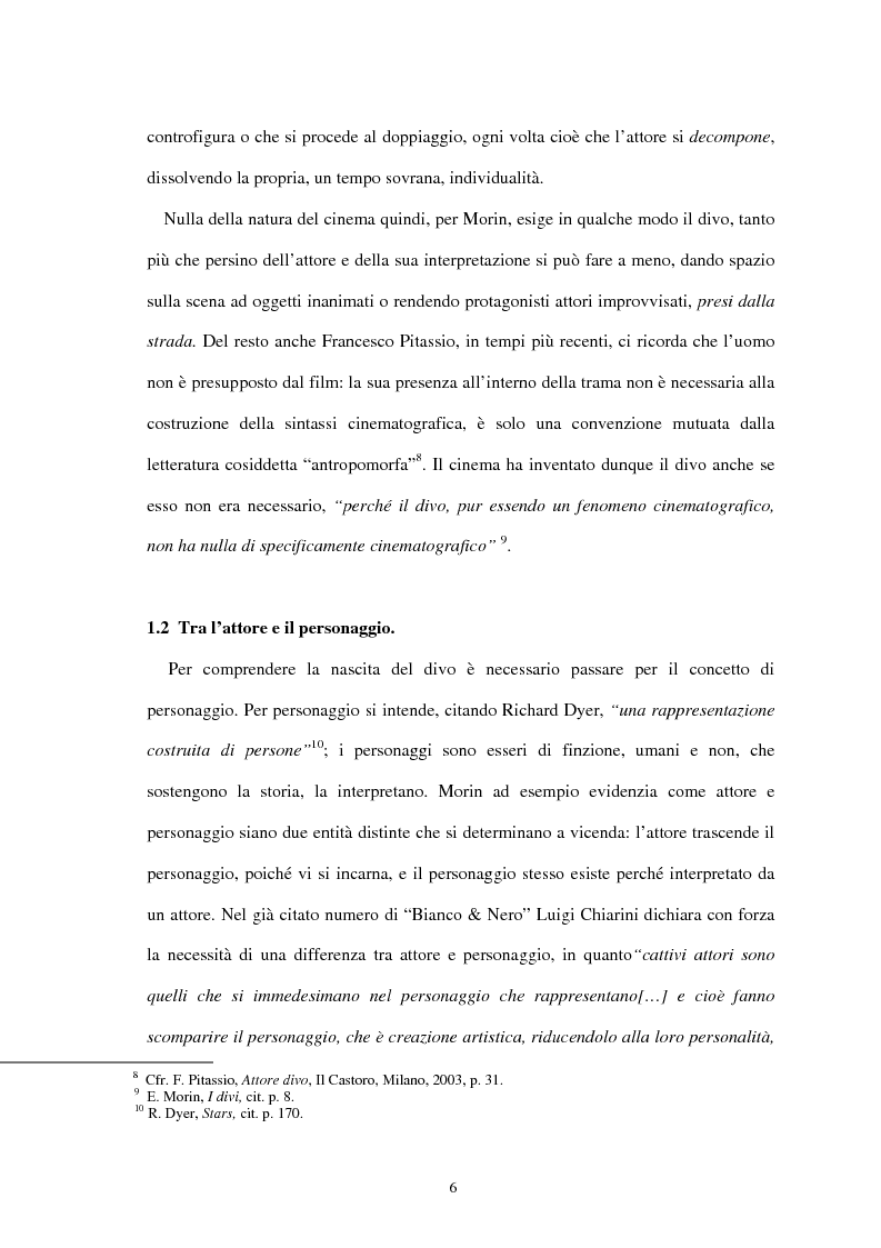 Anteprima della tesi: Forme di divismo nel cinema: gli attori, le star, il pubblico, Pagina 6