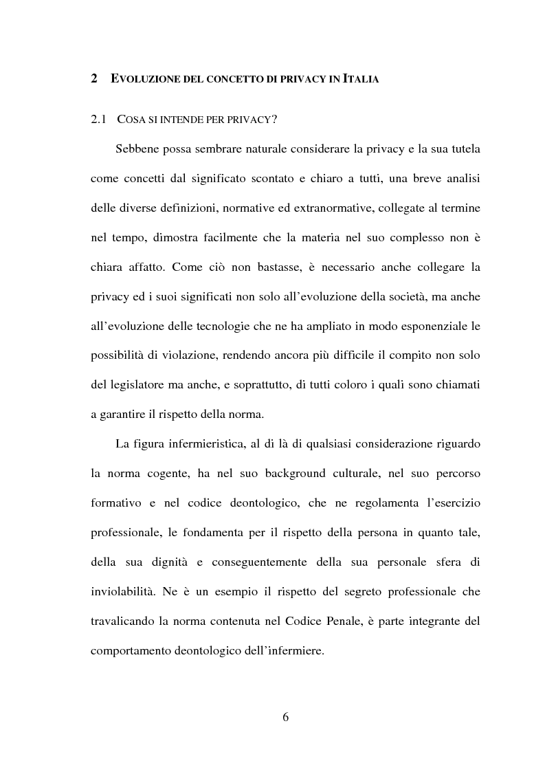 Anteprima della tesi: La tutela della privacy in sanità: indagine conoscitiva sulla percezione della privacy in alcune Unità Operative di degenza dell’Ospedale Giovanni Battista Grassi, Pagina 4