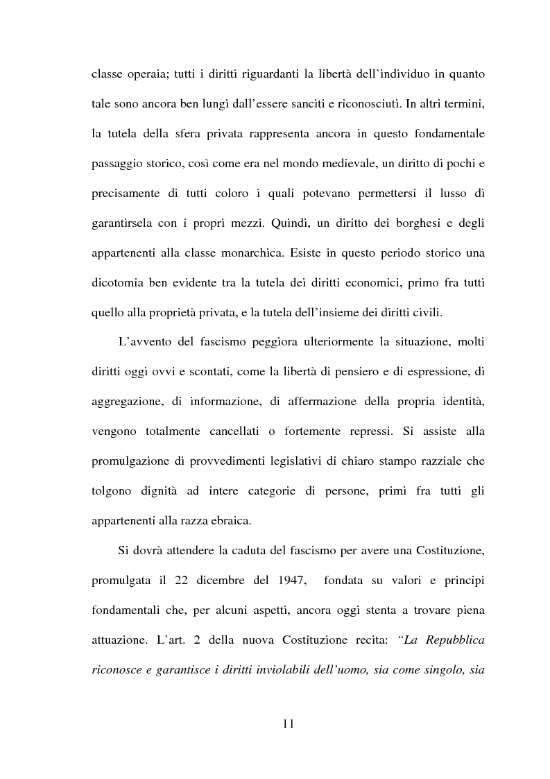 Anteprima della tesi: La tutela della privacy in sanità: indagine conoscitiva sulla percezione della privacy in alcune Unità Operative di degenza dell’Ospedale Giovanni Battista Grassi, Pagina 9