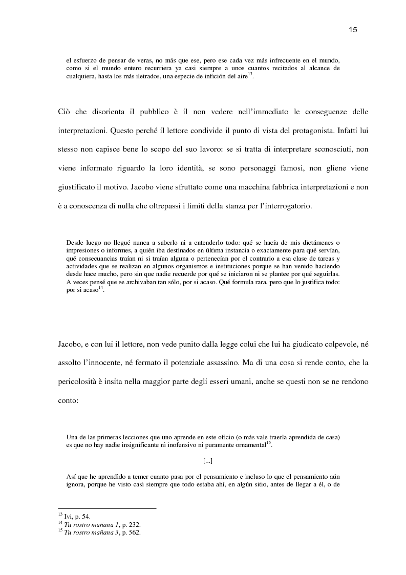 Anteprima della tesi: ''Tu rostro mañana'' di Javier Marías: la violenza dello sguardo, Pagina 10