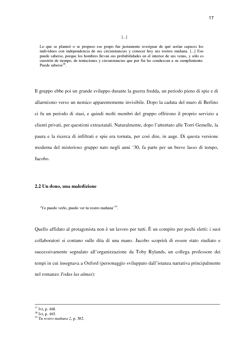 Anteprima della tesi: ''Tu rostro mañana'' di Javier Marías: la violenza dello sguardo, Pagina 12