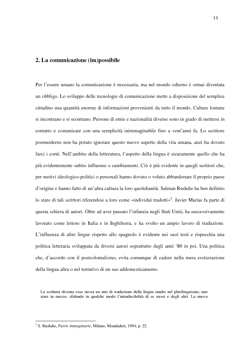 Anteprima della tesi: ''Tu rostro mañana'' di Javier Marías: la violenza dello sguardo, Pagina 6