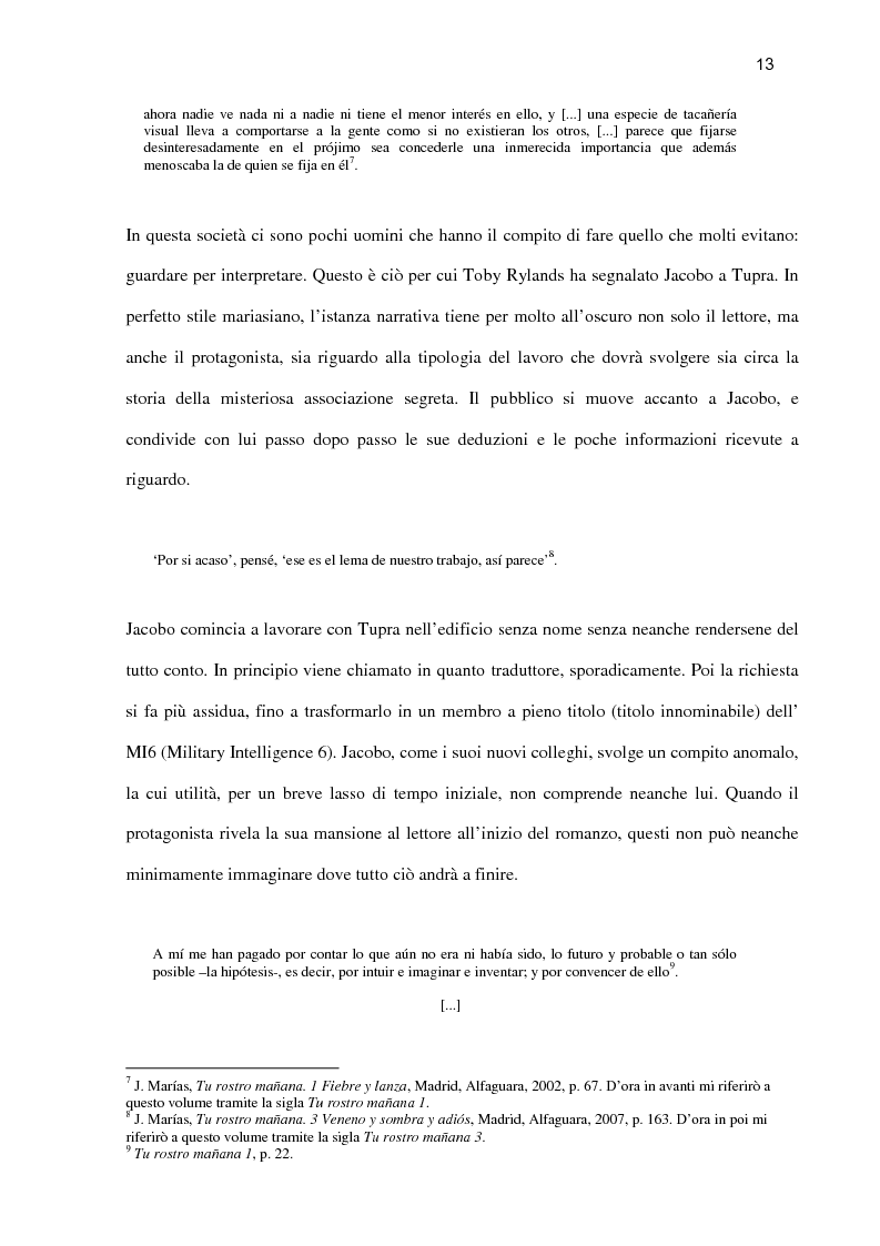 Anteprima della tesi: ''Tu rostro mañana'' di Javier Marías: la violenza dello sguardo, Pagina 8