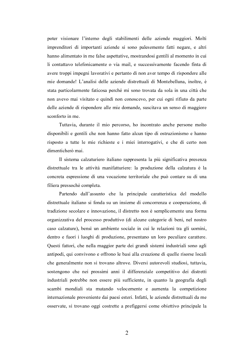 Anteprima della tesi: I distretti industriali della moda tra localismo e outsourcing: i casi dei distretti della calzatura di S. Mauro Pascoli e dello Sportsystem di Montebelluna, Pagina 2