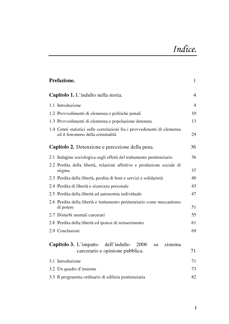 Indice della tesi: La recidiva post-indulto: aspetti psichiatrico-forensi, Pagina 1
