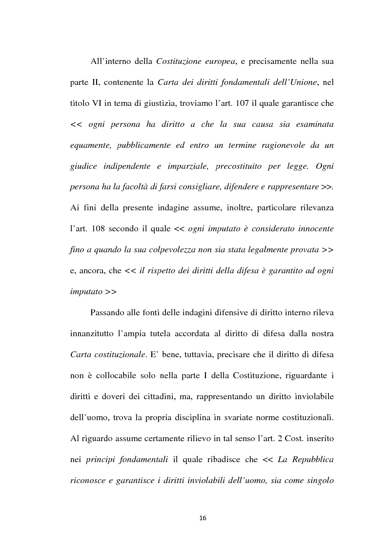 Anteprima della tesi: Il principio di parità tra accusa e difesa. Il diritto di difendersi dopo la legge 397/2000, Pagina 12