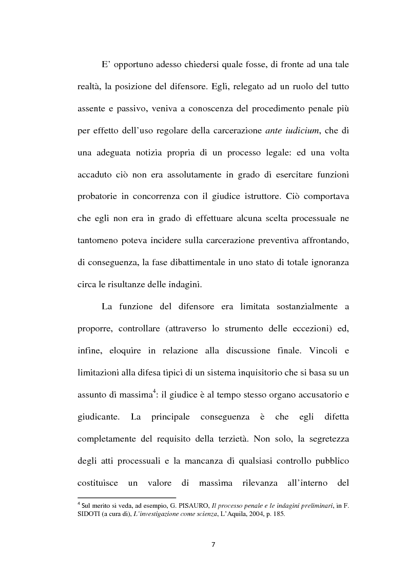 Anteprima della tesi: Il principio di parità tra accusa e difesa. Il diritto di difendersi dopo la legge 397/2000, Pagina 3