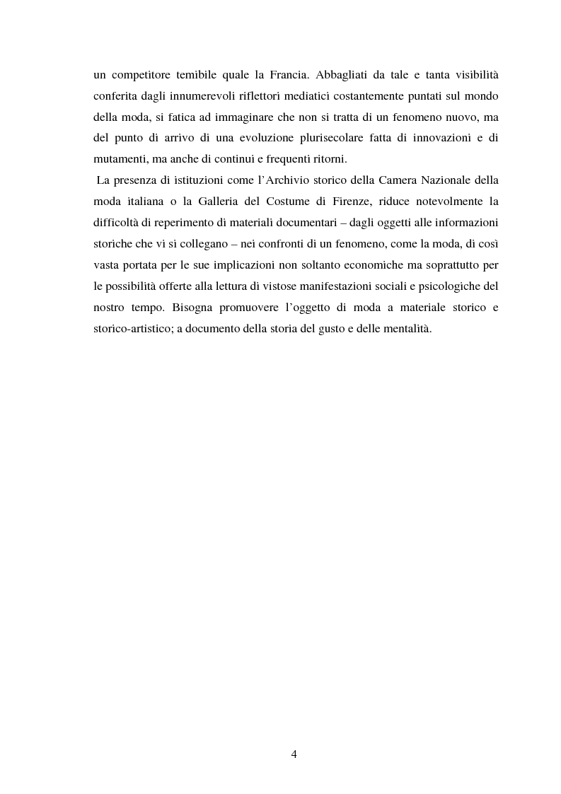 Anteprima della tesi: Espressioni della moda: dall’affermazione del Made in Italy all’antimoda, Pagina 4