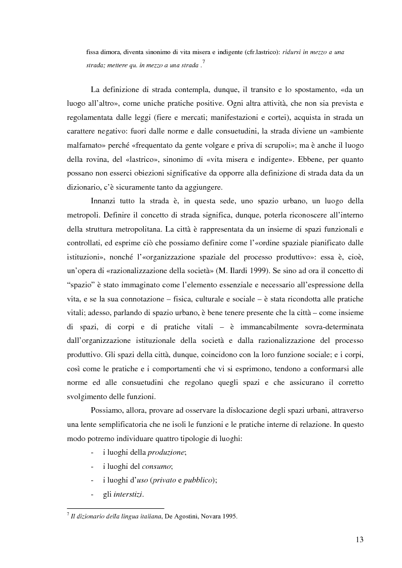 Anteprima della tesi: Vita di strada e cultura della precarietà, Pagina 11
