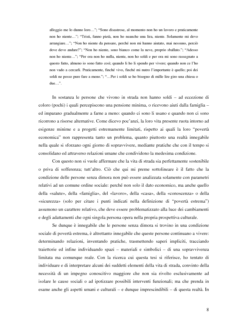Anteprima della tesi: Vita di strada e cultura della precarietà, Pagina 6