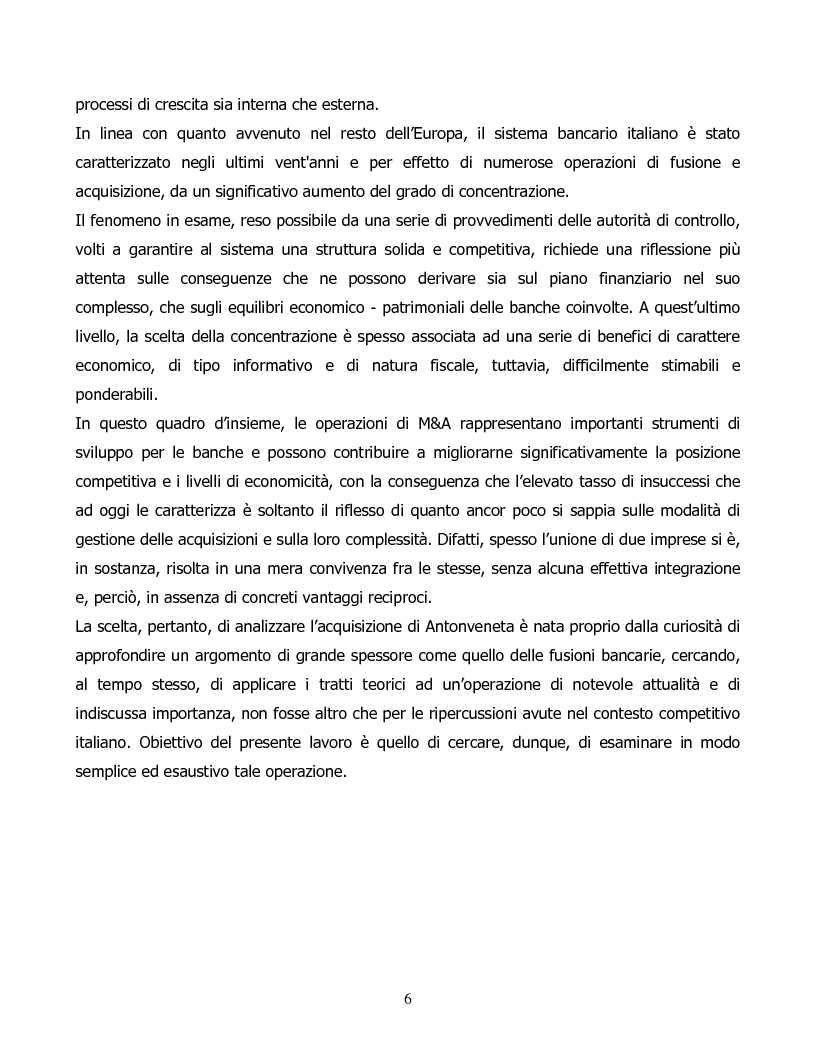 Anteprima della tesi: Il processo di concentrazione bancaria in Italia. Il caso Antonveneta, Pagina 2
