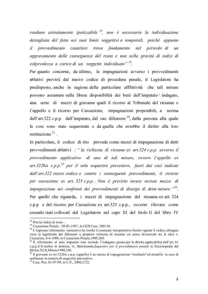Anteprima della tesi: Sequestro preventivo e confisca per equivalente, Pagina 5