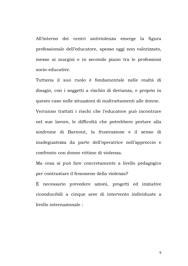 Anteprima della tesi: La violenza contro le donne: i centri antiviolenza e gli orientamenti pedagogici, Pagina 3