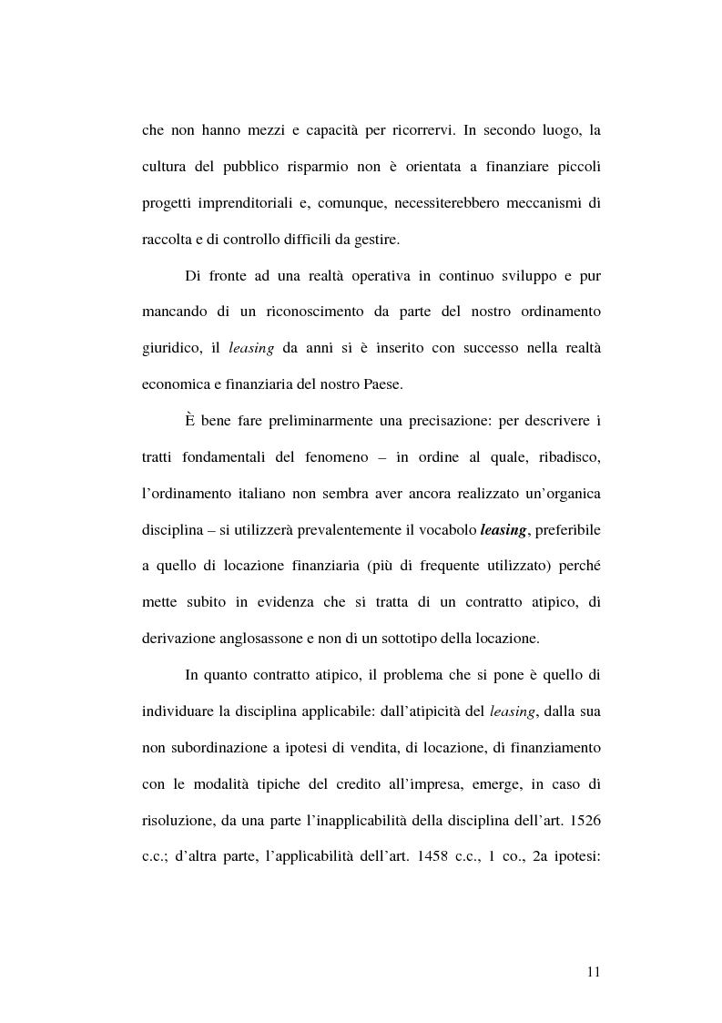 Anteprima della tesi: Il leasing finanziario traslativo, Pagina 6