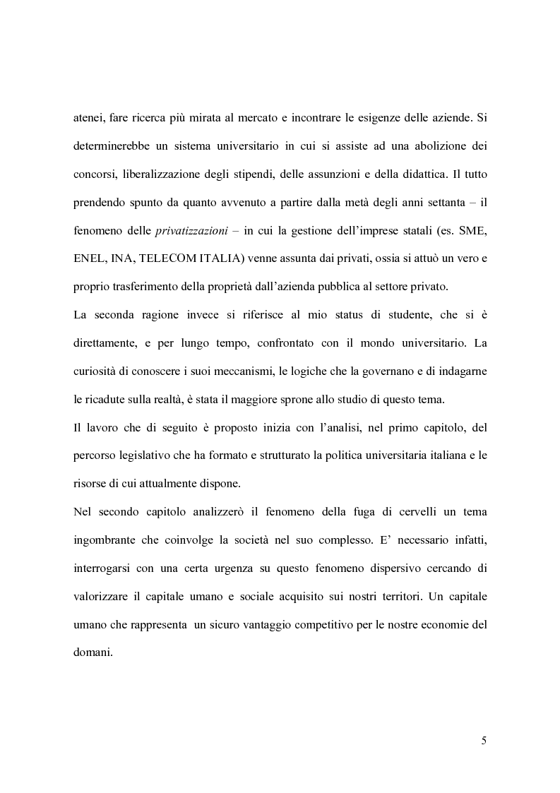 Anteprima della tesi: Il modello organizzativo dell'università italiana. Limiti, efficienza, produttività, Pagina 2