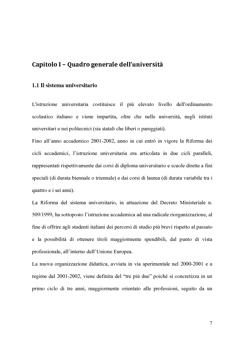 Anteprima della tesi: Il modello organizzativo dell'università italiana. Limiti, efficienza, produttività, Pagina 4