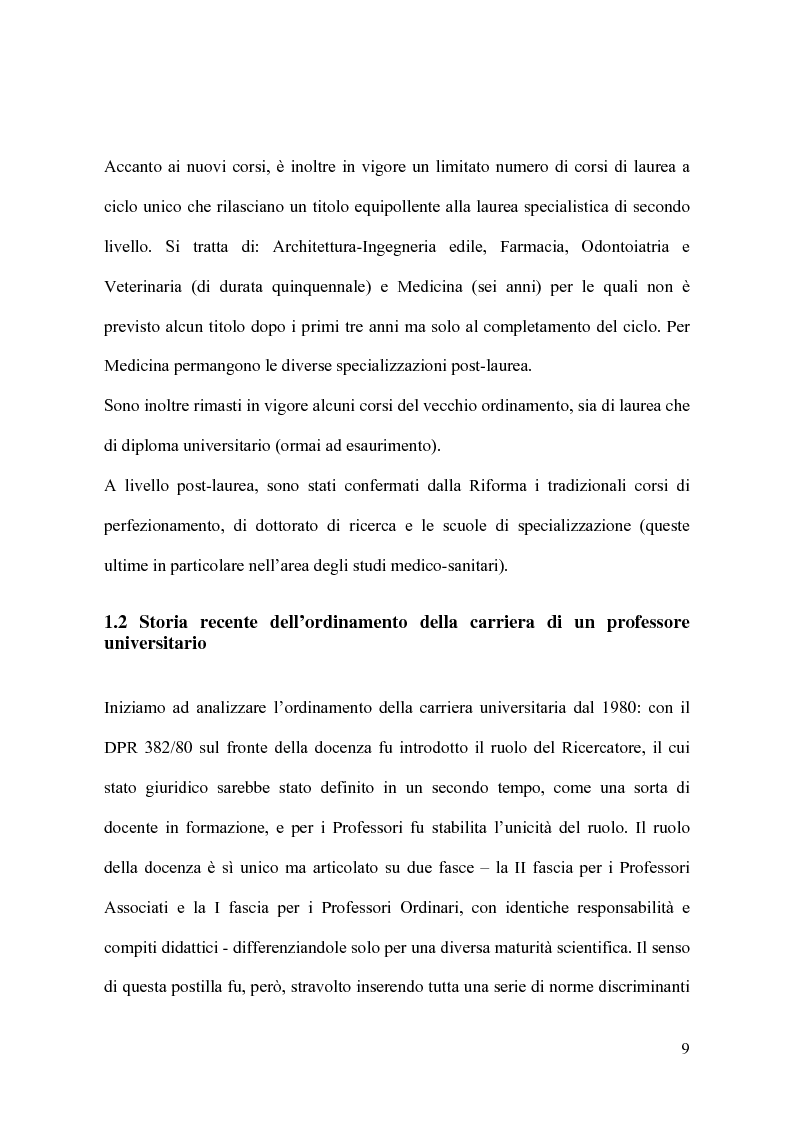 Anteprima della tesi: Il modello organizzativo dell'università italiana. Limiti, efficienza, produttività, Pagina 6