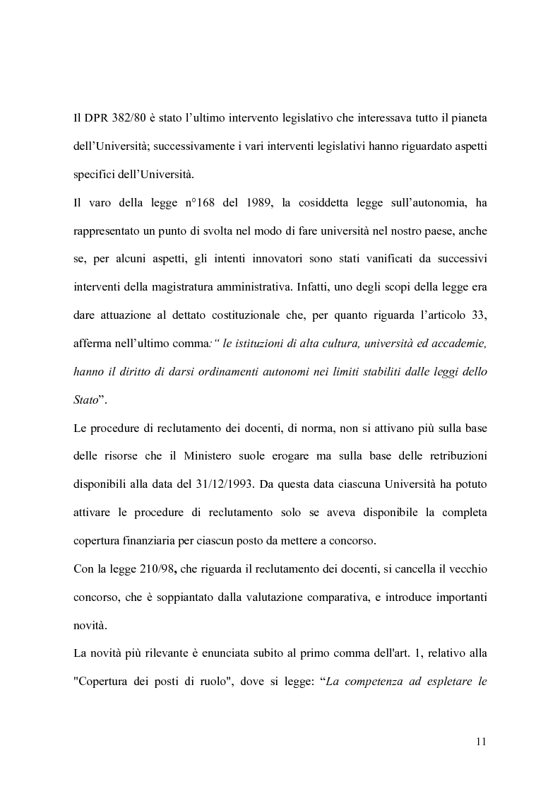 Anteprima della tesi: Il modello organizzativo dell'università italiana. Limiti, efficienza, produttività, Pagina 8