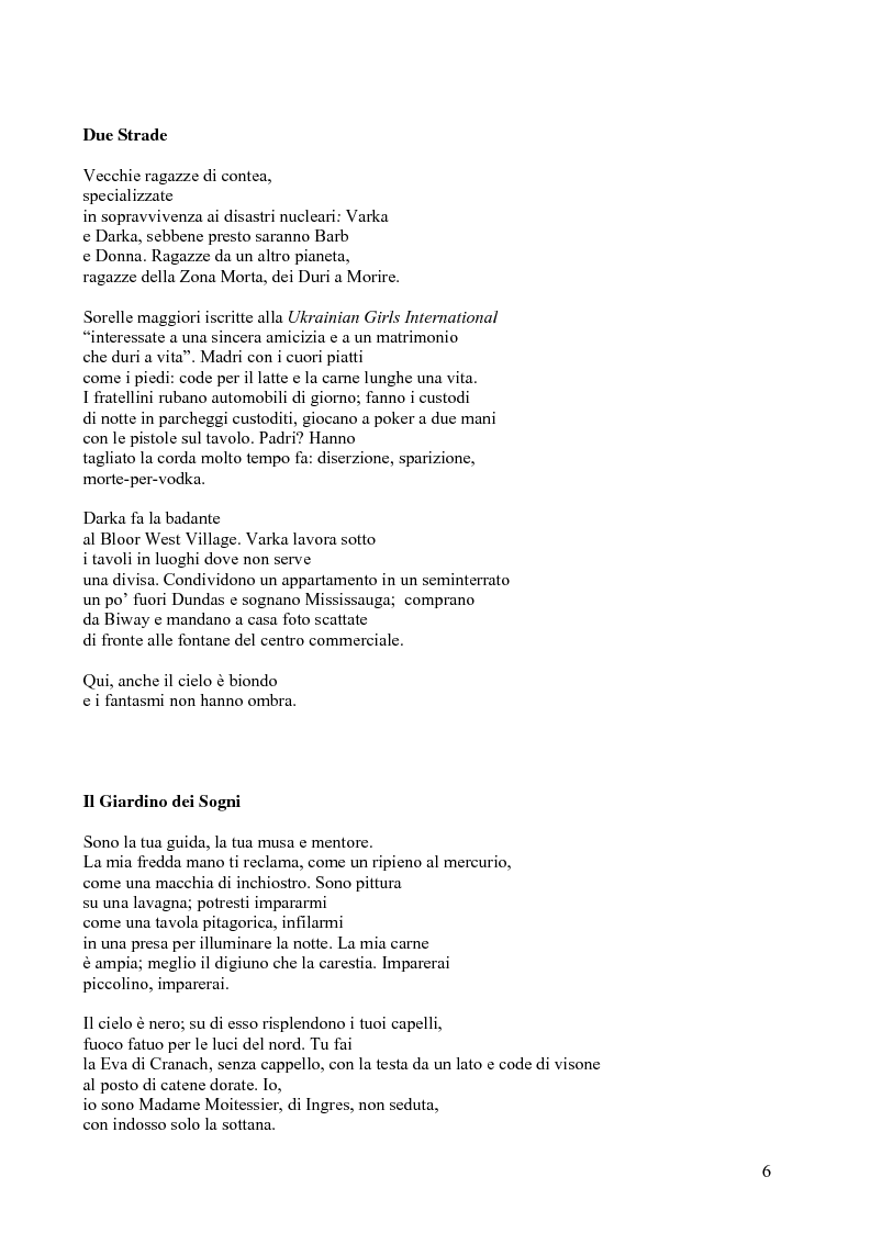 Anteprima della tesi: Janice Kulyk Keefer, Midnight Stroll: proposta di traduzione e commento, Pagina 6