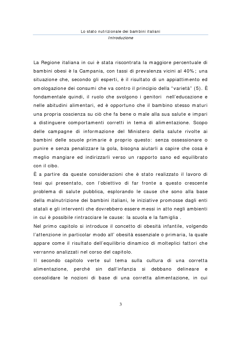 Anteprima della tesi: Stato nutrizionale dei bambini italiani, Pagina 3