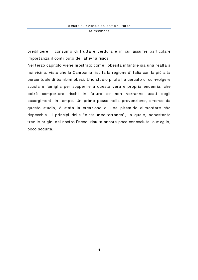 Anteprima della tesi: Stato nutrizionale dei bambini italiani, Pagina 4