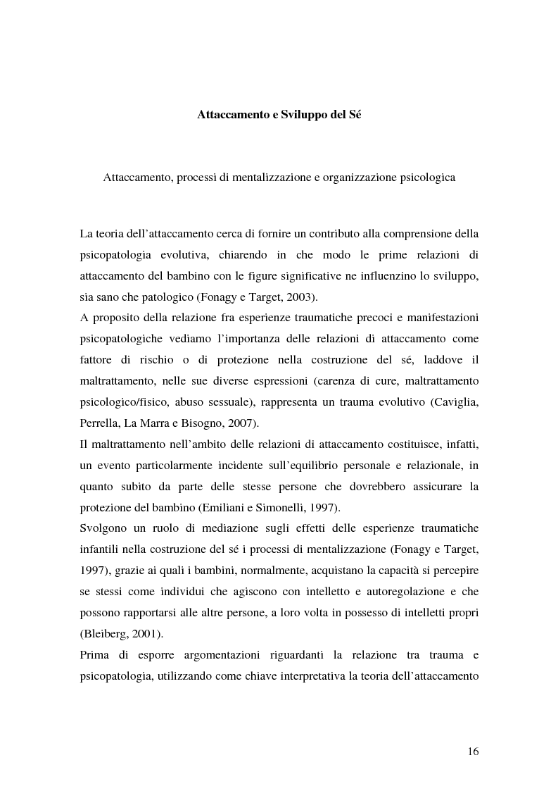 Anteprima della tesi: Lo sviluppo precoce dei disturbi di personalità nei bambini abusati, Pagina 10