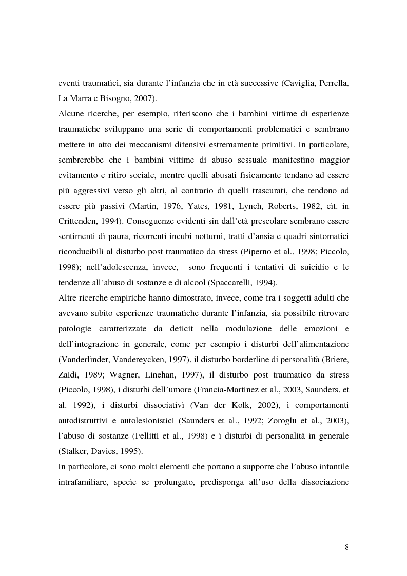 Anteprima della tesi: Lo sviluppo precoce dei disturbi di personalità nei bambini abusati, Pagina 2
