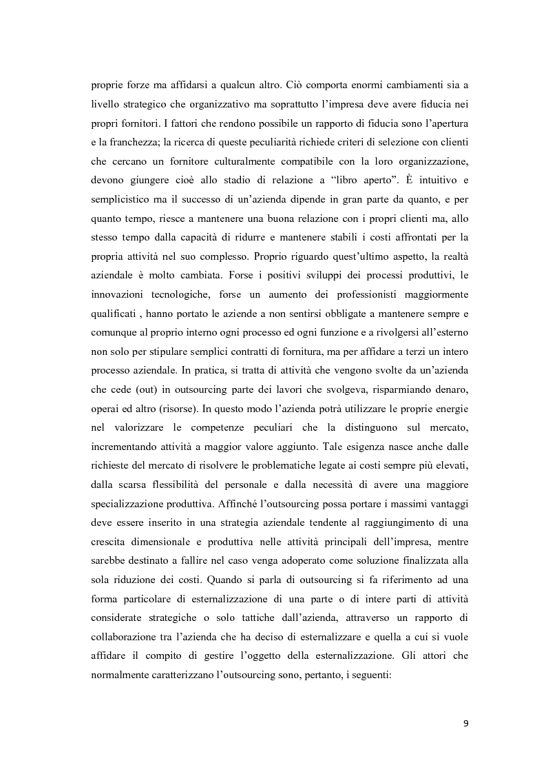 Anteprima della tesi: La formazione: un servizio outsourcing, Pagina 8