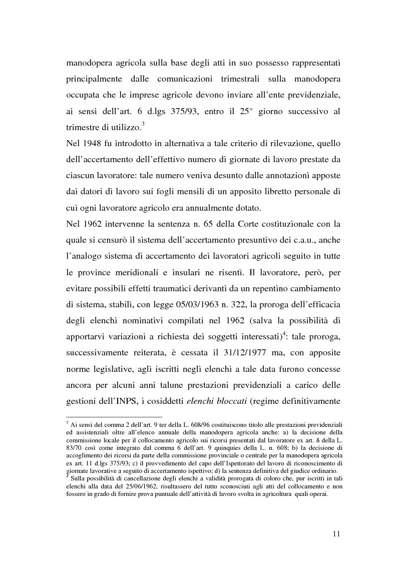 Anteprima della tesi: La disciplina previdenziale nel settore agricolo: gli operai agricoli a tempo determinato, Pagina 11