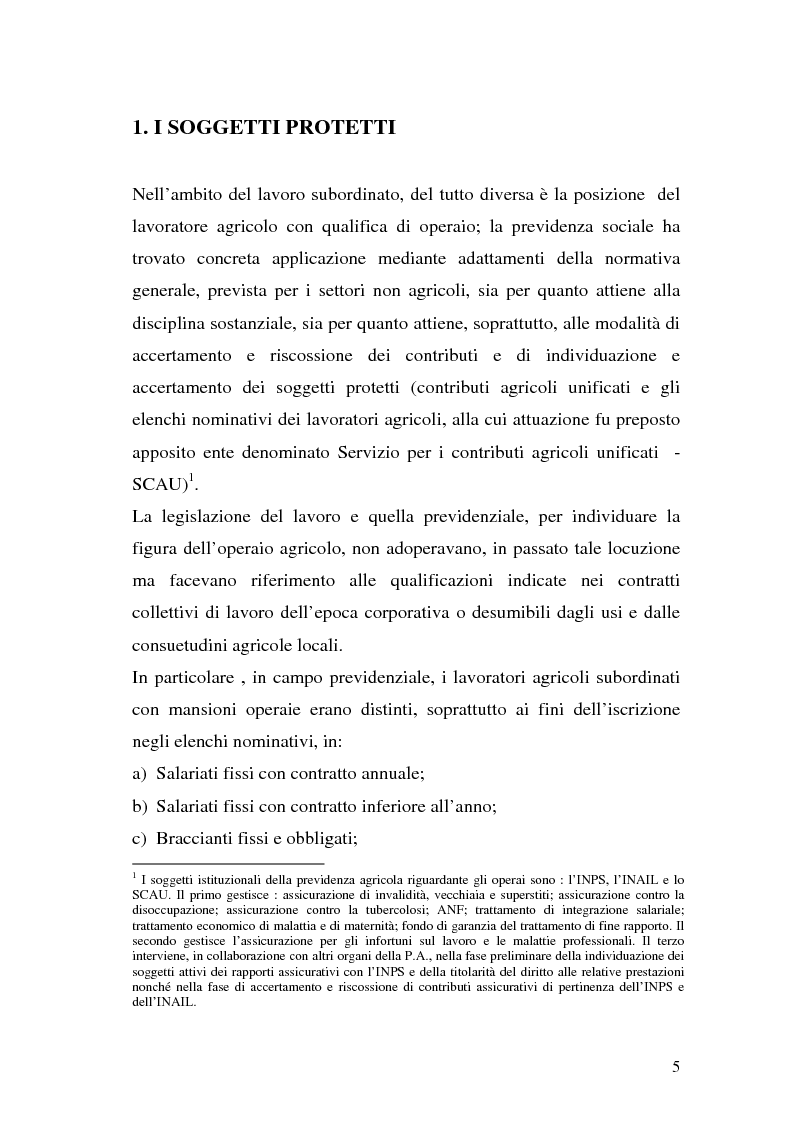 Anteprima della tesi: La disciplina previdenziale nel settore agricolo: gli operai agricoli a tempo determinato, Pagina 5