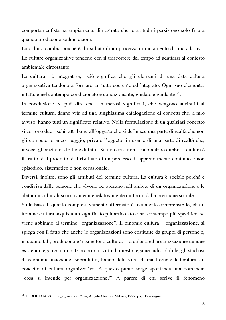 Anteprima della tesi: Lo studio della cultura organizzativa, Pagina 11