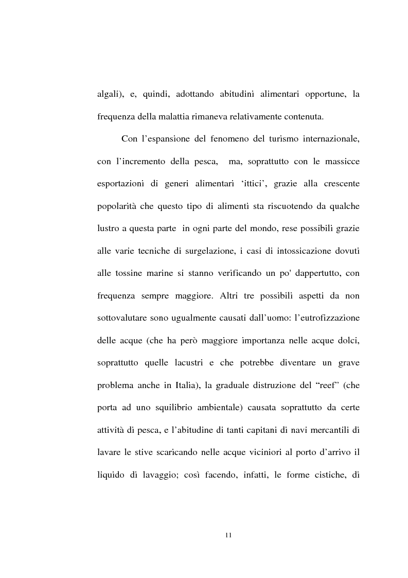 Anteprima della tesi: Intossicazioni da tossine marine. Quattro casi di sindrome da ciguatera, Pagina 11