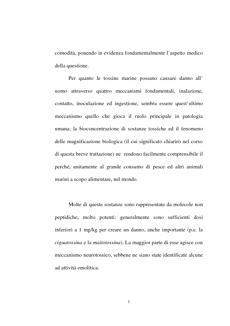 Anteprima della tesi: Intossicazioni da tossine marine. Quattro casi di sindrome da ciguatera, Pagina 5