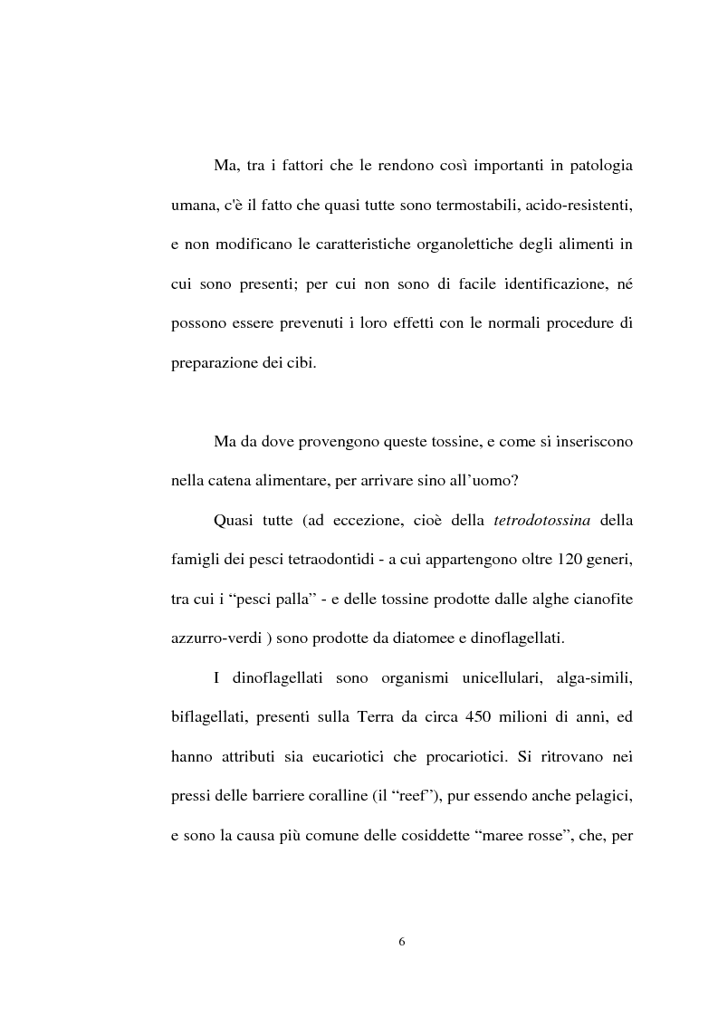 Anteprima della tesi: Intossicazioni da tossine marine. Quattro casi di sindrome da ciguatera, Pagina 6