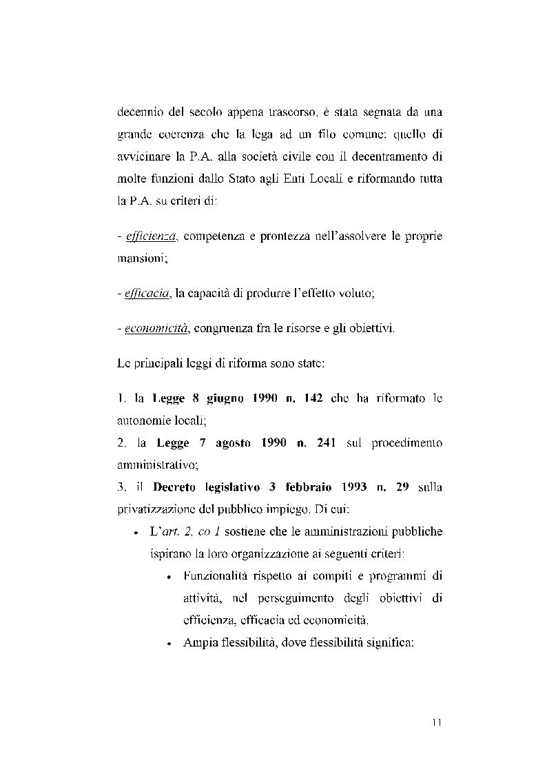 Anteprima della tesi: I sistemi di valutazione delle prestazioni nella P.A., Pagina 5
