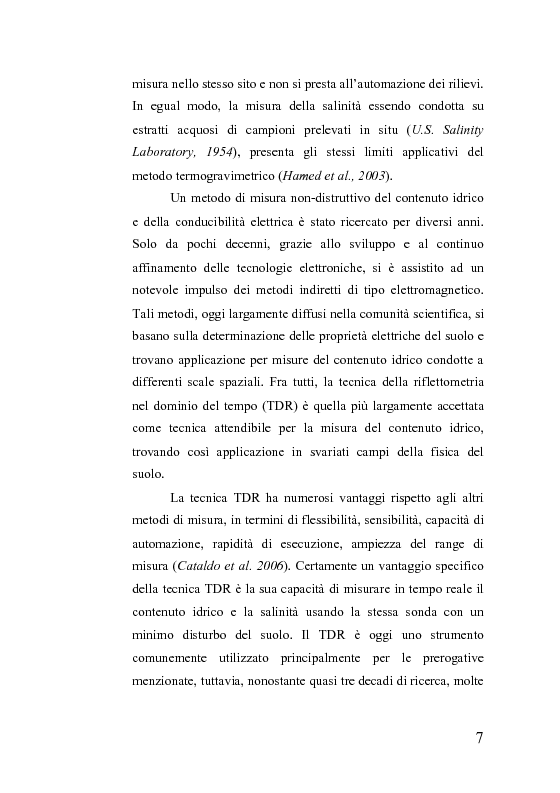 Anteprima della tesi: Applicazione della tecnica TDR per la misura del contenuto idrico e della salinità del suolo, Pagina 2